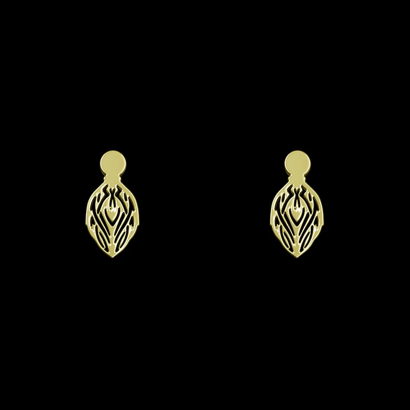 گوشواره طلا 18 عیار زنانه مدوپد مدل هندسی کد GA1-13589