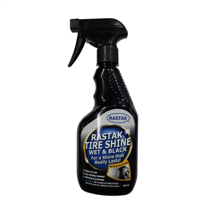 اسپری واکس لاستیک خودرو رستاک مدل TIRE حجم 530 میلی لیتر