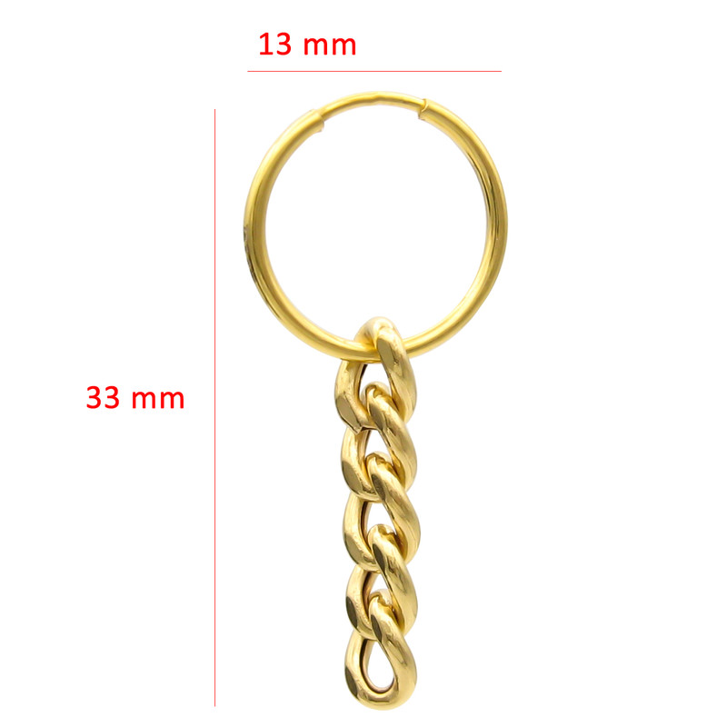 گوشواره طلا 18 عیار زنانه کاپانی مدل حلقه ای با آویز کد KE021 - 2