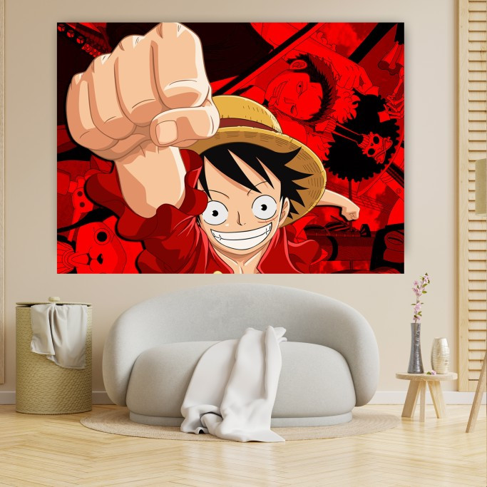 تابلو بوم طرح چرم مخمل مدل انیمه وان پس - One Piece کد SDM12122