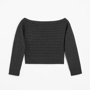 پلیور یقه قایقی زنانه مدل 04753