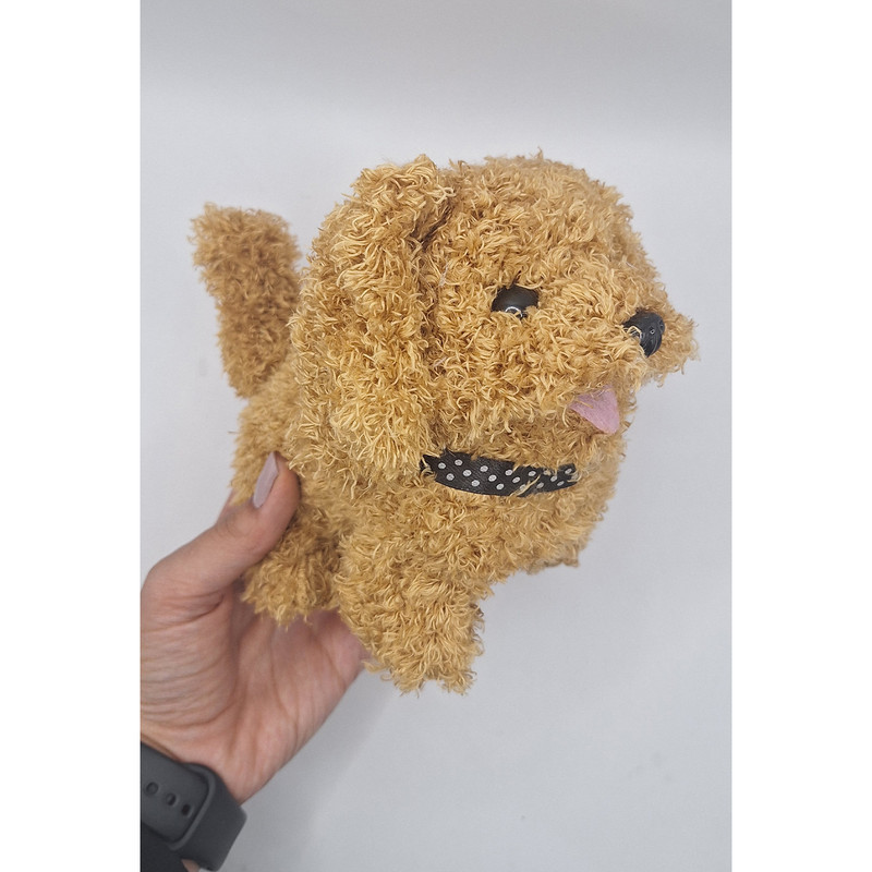 عروسک ناب سل مدل سگ پولیشی فرفری پاکوتاه موزیکال ارتفاع 15 سانتی متر