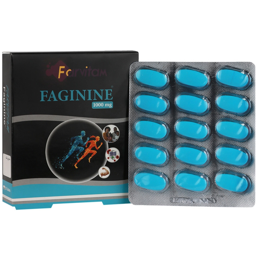 قرص ال آرژنین فاژینین فارویتام - 1000 میلی گرم بسته 30 عددی