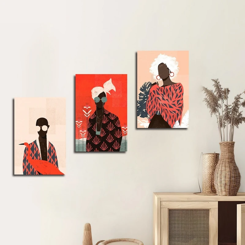 تابلو شاسی بکلیت طرح نقاشی مدرن استایل مدل SH-2340 مجموعه 3 عددی