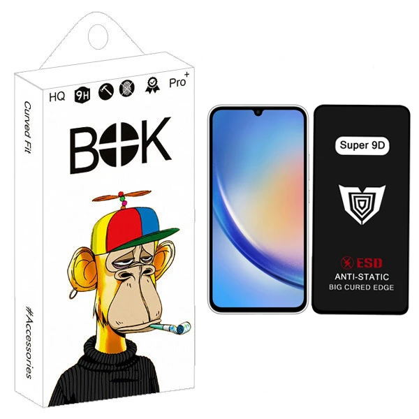 محافظ صفحه نمایش بوک مدل Super 9D Touch مناسب برای گوشی موبایل سامسونگ galaxy A24