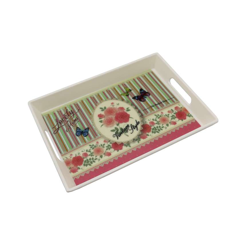 سینی مدل گل و پروانه کد YP-B700