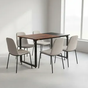 میز ناهارخوری شش نفره دیزم مدل مونتاژی LNC_asm_140×80_Di_BABRN