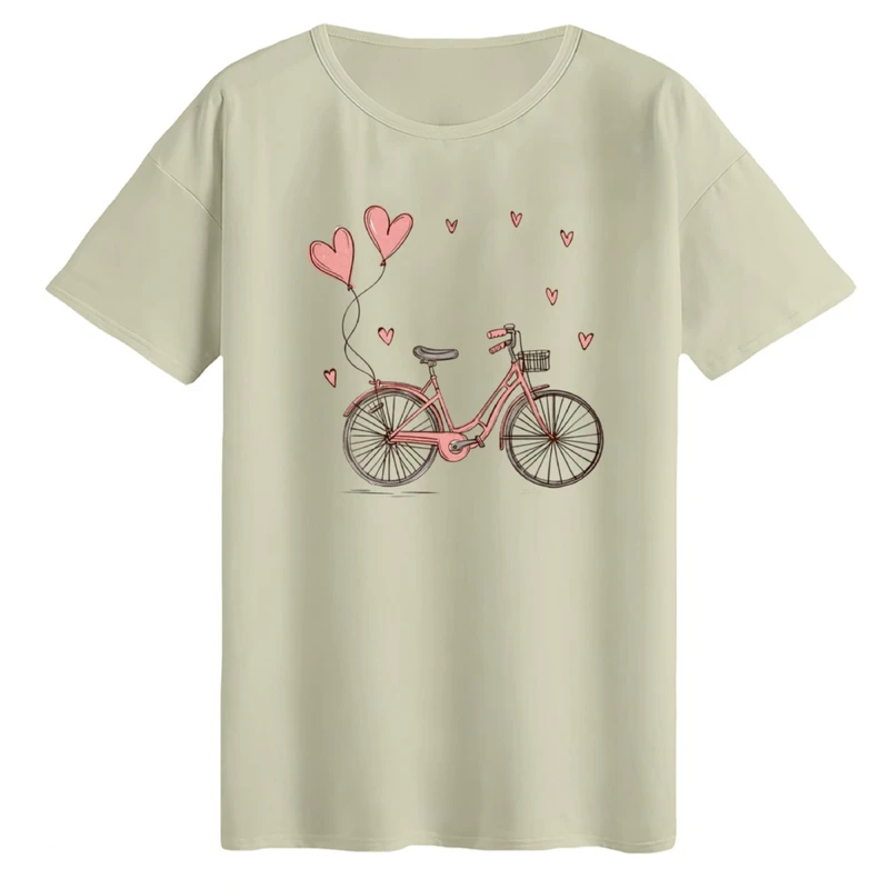تی‌شرت لانگ آستین کوتاه زنانه مدل دوچرخه کد ۱