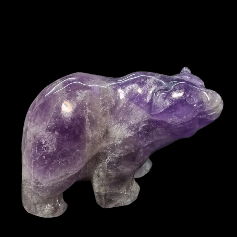 سنگ راف آمیتیست مدل طرح خرس کد 42771