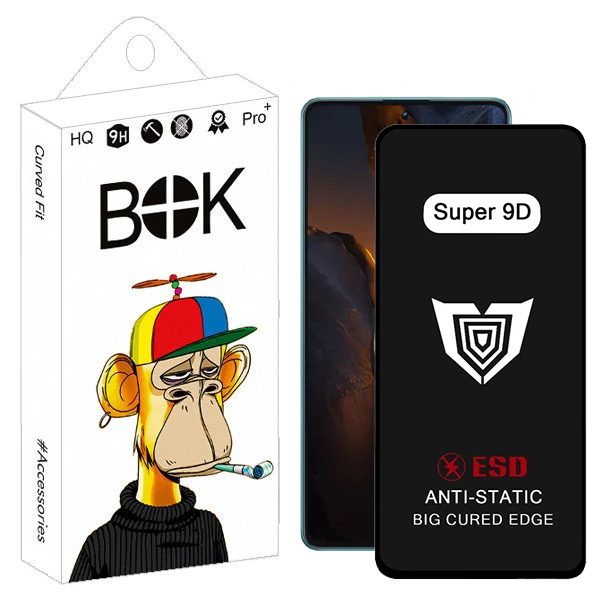 محافظ صفحه نمایش بوک مدل Super 9D Aura مناسب برای گوشی موبایل شیائومی poco F5 / X5 Pro / Note 12 Turbo
