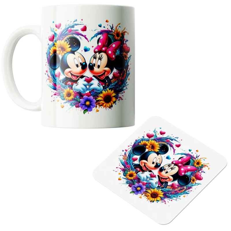 ماگ پاد آفرین مدل کارتونی میکی موس کیوت فانتزی بامزه کد PZ312 به همراه زیرلیوانی