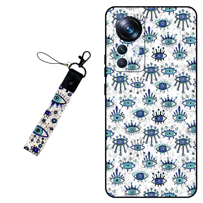 کاور مگافون طرح چشم نظر مدل 6464 مناسب برای گوشی موبایل شیائومی 12T به همراه بند مچی 