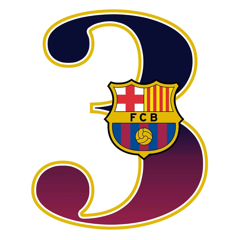  استند رومیزی مدل تولد عدد 3 طرح بارسلونا کد 603