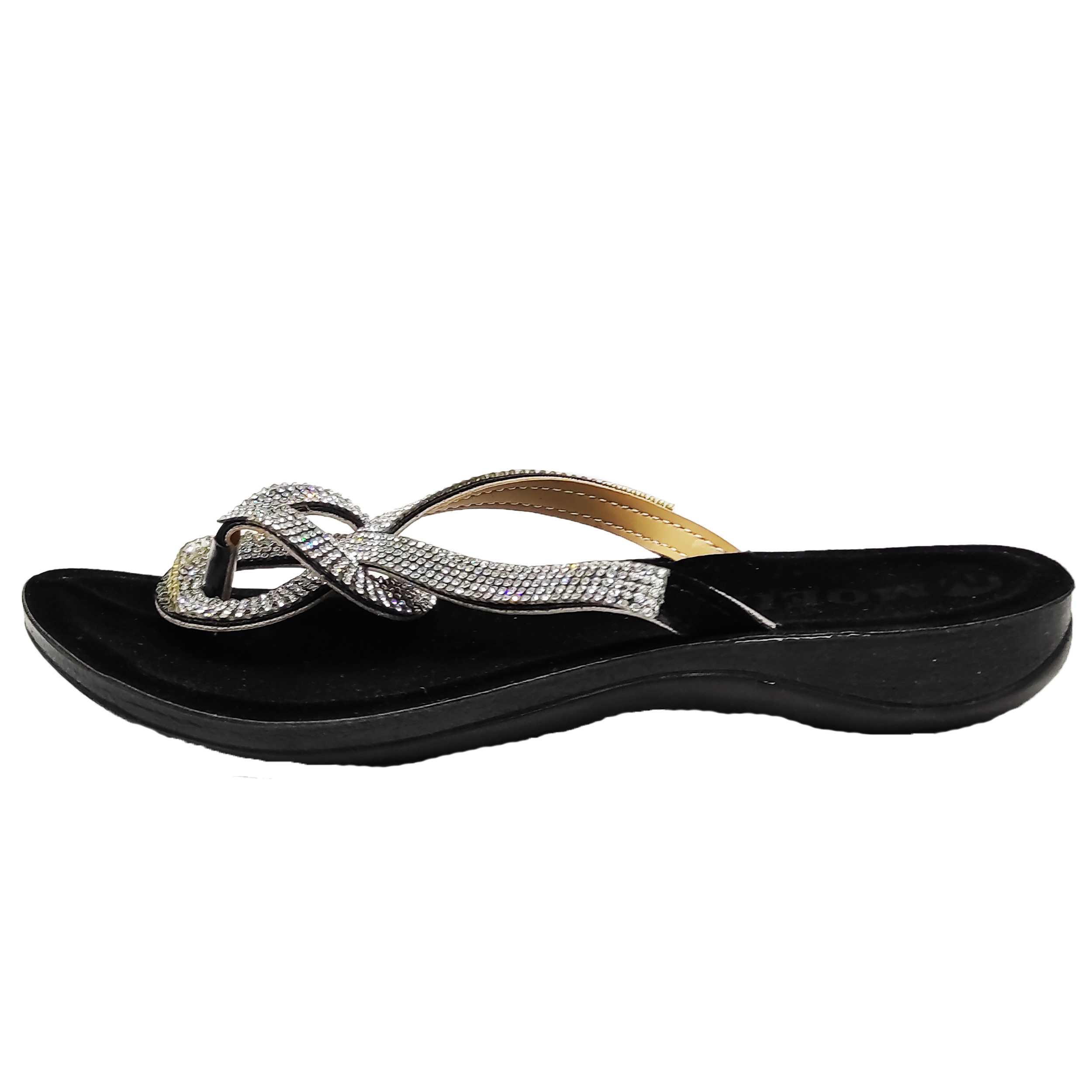 دمپایی زنانه مدل نگین کد Si-Bk