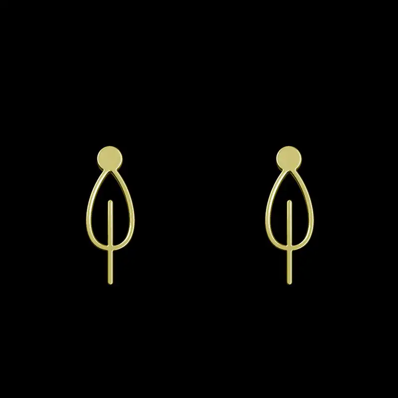 گوشواره طلا 18 عیار زنانه مدوپد مدل برگ کد GA1-15738