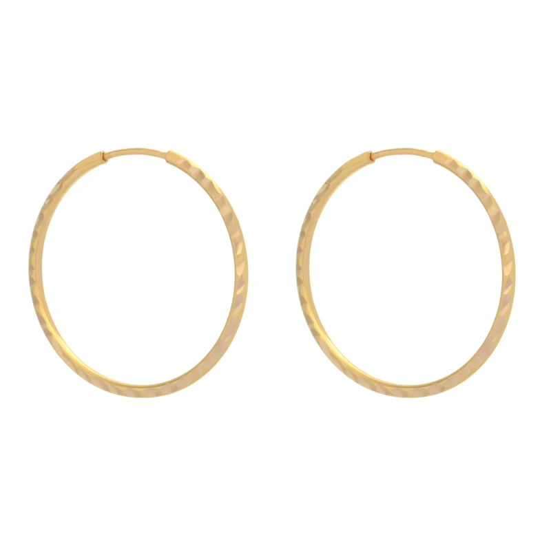 گوشواره حلقه‌ای طلا 18 عیار زنانه طلای مستجابی مدل تراش کد 8647