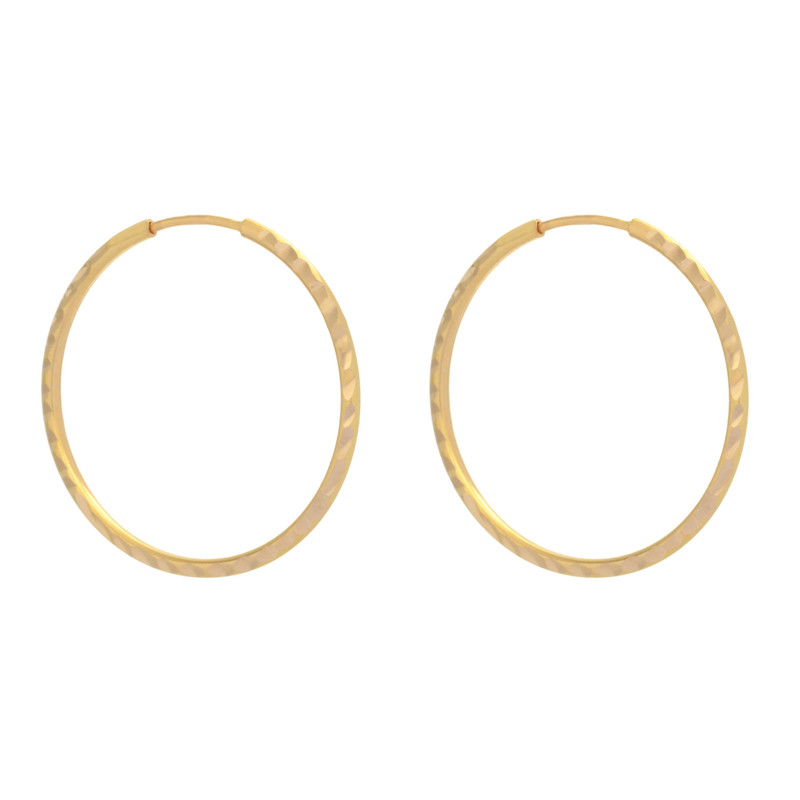 گوشواره حلقه‌ای طلا 18 عیار زنانه طلای مستجابی مدل تراش کد 8647