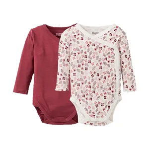 بادی آستین بلند نوزادی دخترانه لوپیلو مدل RD02 مجموعه 2 عددی