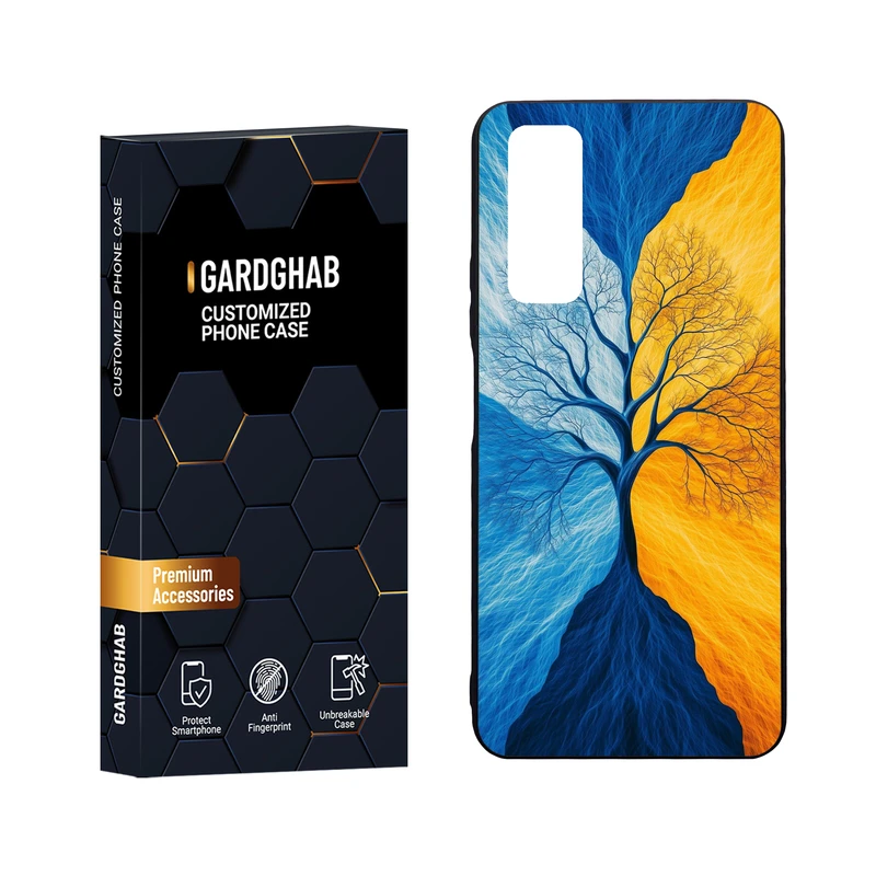  کاور گارد قاب مدل دور ژله ای پشت گلس هنری مناسب برای گوشی موبایل هوآوی Y7a