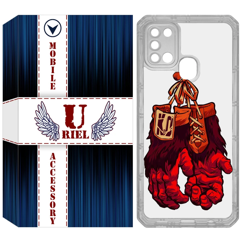 کاور یوریل قاب مدل Clear کد 77 طرح دستکش مناسب برای گوشی موبایل سامسونگ Galaxy A21S