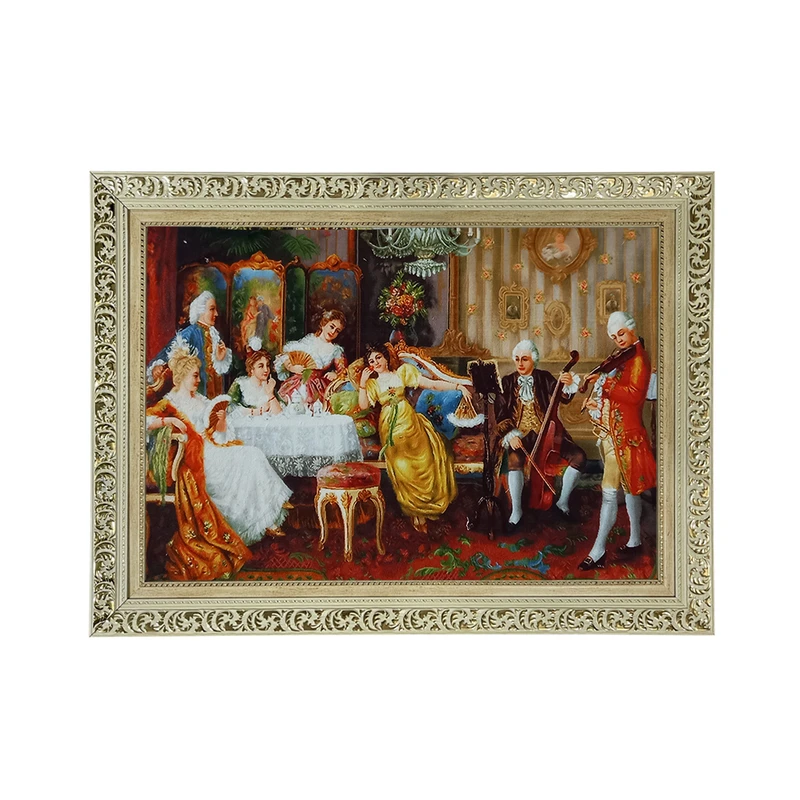 تابلو فرش ماشینی طرح دستبافت مدل ویولون زن کد 8169