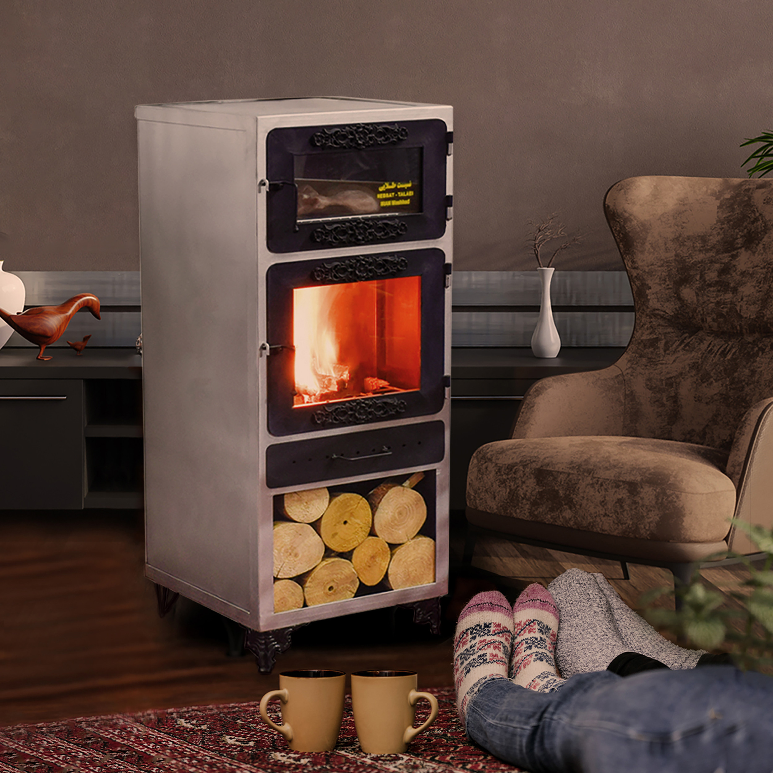 بخاری هیزمی نسبت طلایی مدل آذرین