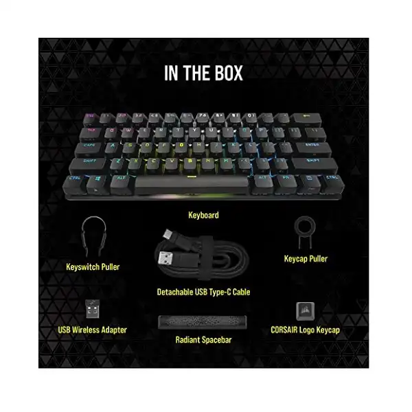 کیبورد بی سیم مخصوص بازی کورسیر مدل K70 PRO MINI RGB WIRELESS