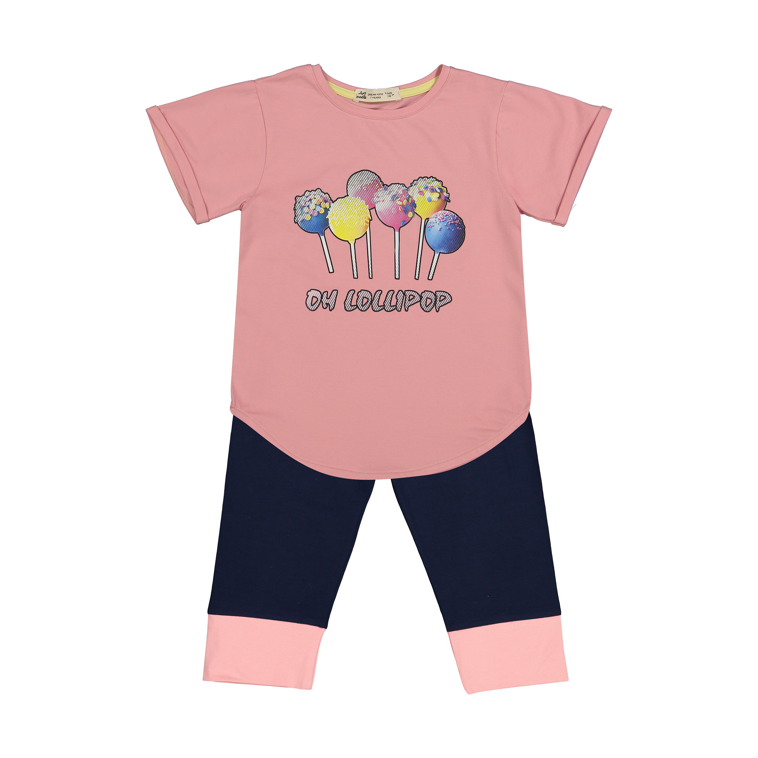 ست تی شرت و شلوارک دخترانه نونا مدل 2211277-8459