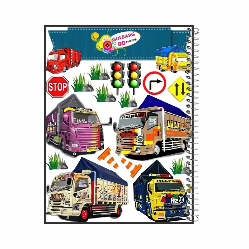دفتر نقاشی 60 برگ گلبرگ طرح کامیون کد 60222