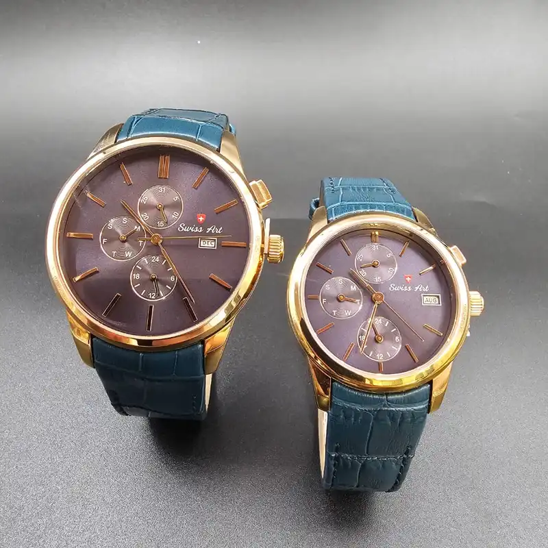 ست ساعت مچی عقربه ای زنانه و مردانه سوئیس آرت مدل 920014-13