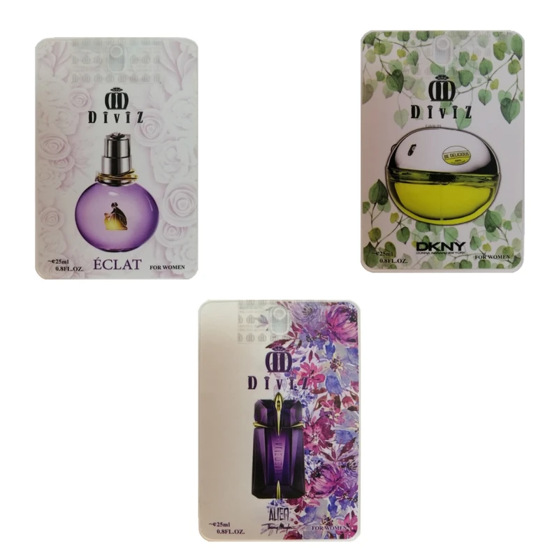 عطر جیبی زنانه دیوایز مدل EAD03 حجم 25 میلی لیتر مجموعه 3 عددی