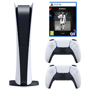 مجموعه کنسول بازی سونی مدل PlayStation 5 Digital ظرفیت 825 گیگابایت به همراه بازی فیفاPS5 21