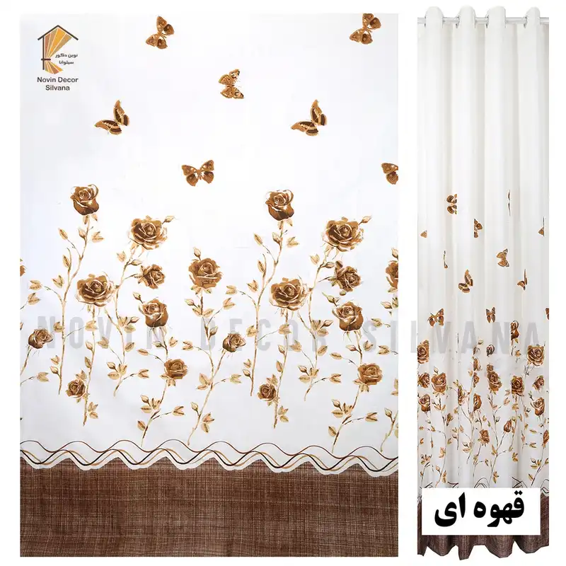 پرده نوین دکور سیلوانا مدل رز 4020 سایز 280 × 300 سانتی متر