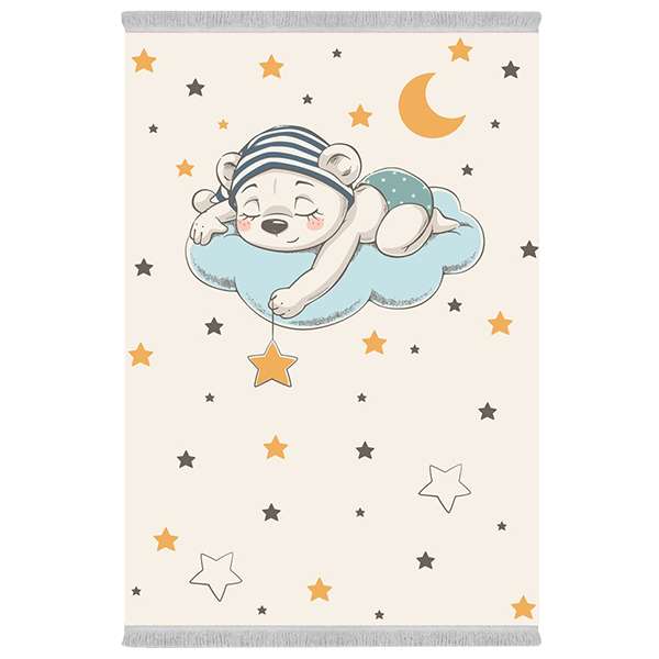 فرش پارچه‌ای دفه مدل فرشینه طرح فانتزی کد 1204