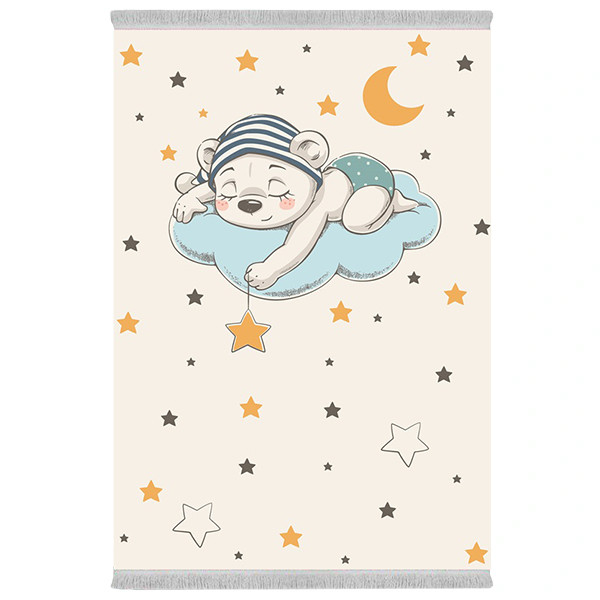 فرش پارچه‌ای دفه مدل فرشینه طرح فانتزی کد 1204