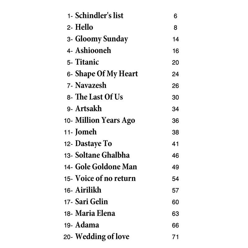 کتاب گیتار تنها بیست قطعه خاطره انگیز برای گیتار اثر محمد افشانی انتشارات پنج خط جلد 2