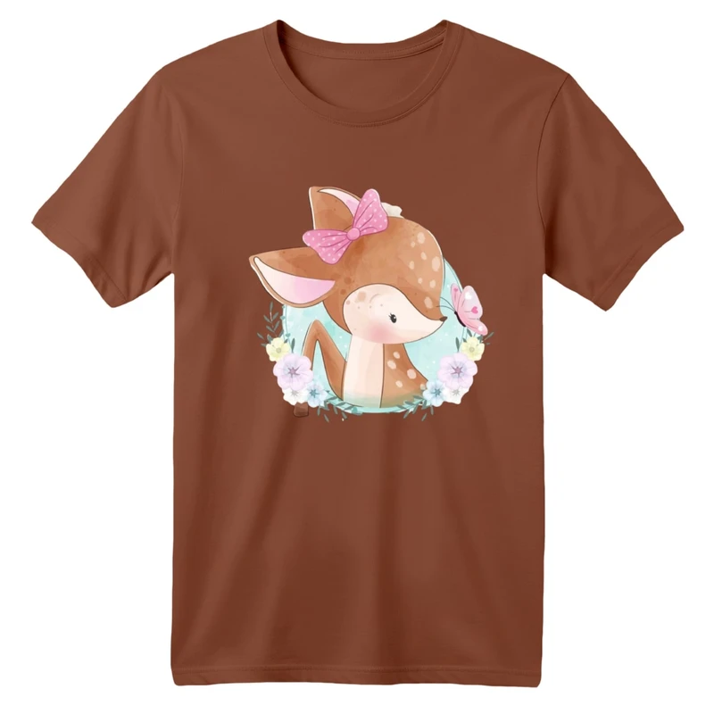 تی شرت آستین کوتاه بچگانه مدل آهو بامزه کد 2