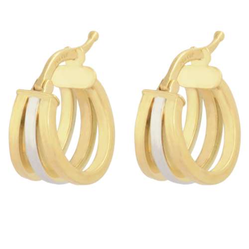 گوشواره طلا 18 عیار زنانه طلای مستجابی مدل سه حلقه ای کد 167088