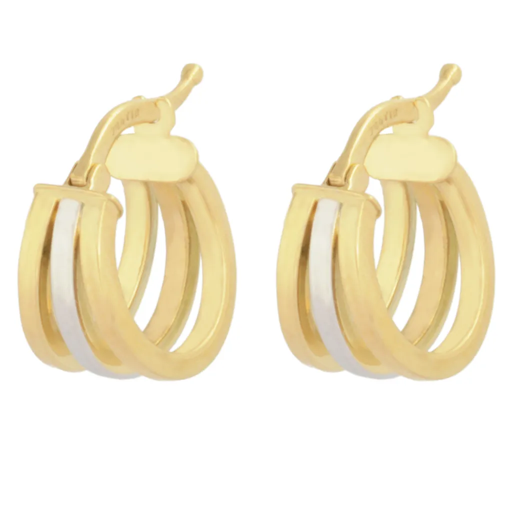 گوشواره طلا 18 عیار زنانه طلای مستجابی مدل سه حلقه ای کد 167088