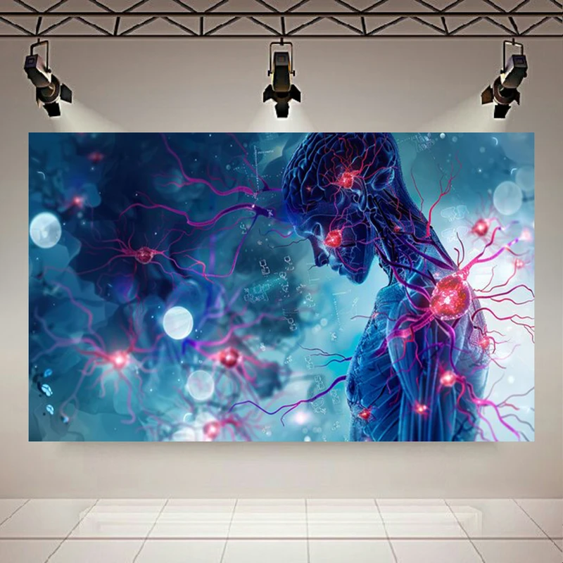 تابلو بوم طرح مخمل رگ های بدن مدل پزشکی کد PD20712