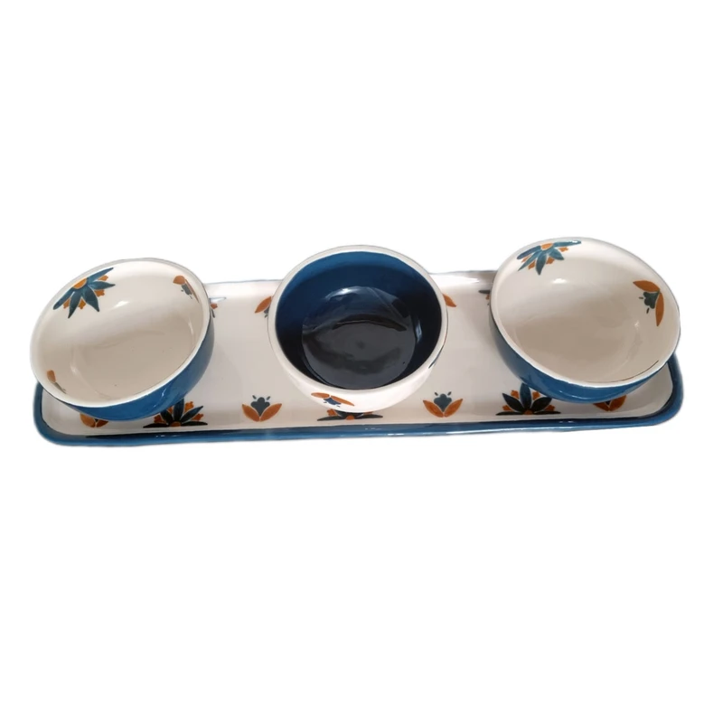 ست 4 تکه دیس و کاسه سرامیکی مدل نقوش