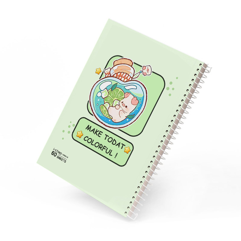 دفتر مشق 60 برگ آی چاپ مدل پاستیلی کیوت کد 380