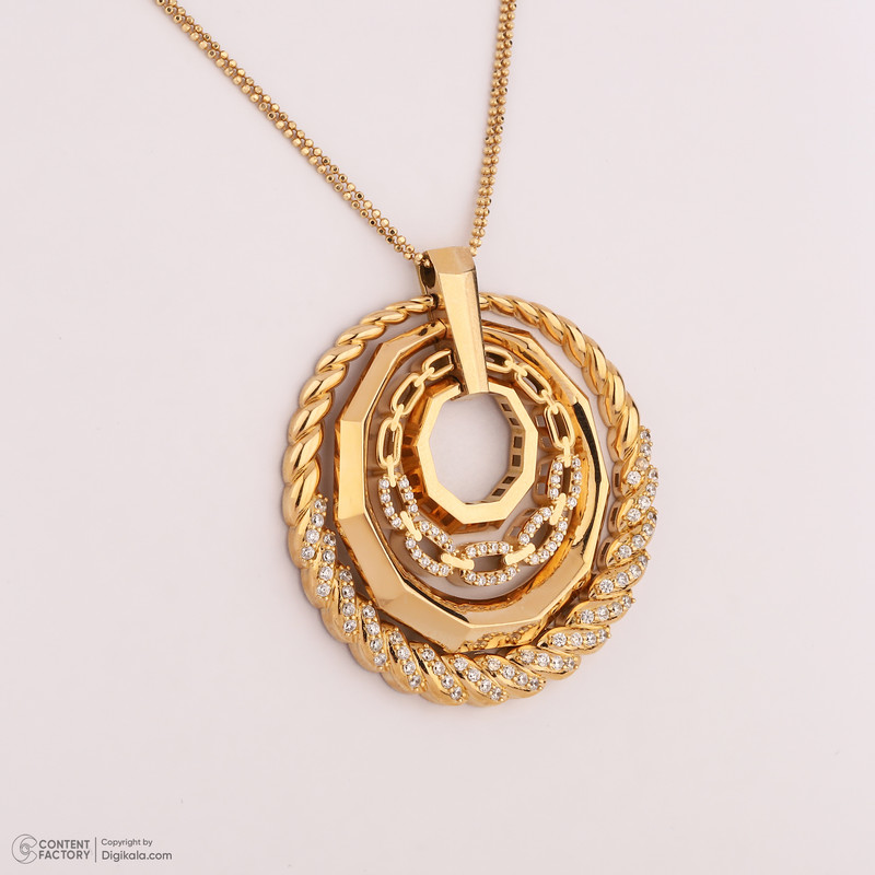 گردنبند طلا 18 عیار زنانه با طرح گوی ساده صلاحی گلد مدل 17154