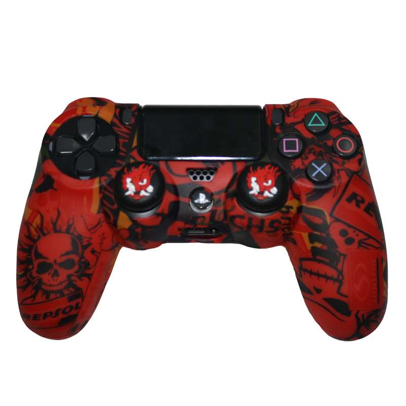 محافظ دسته پلی استیشن 4 مدل ANGRY R skeleton به همراه روکش آنالوگ