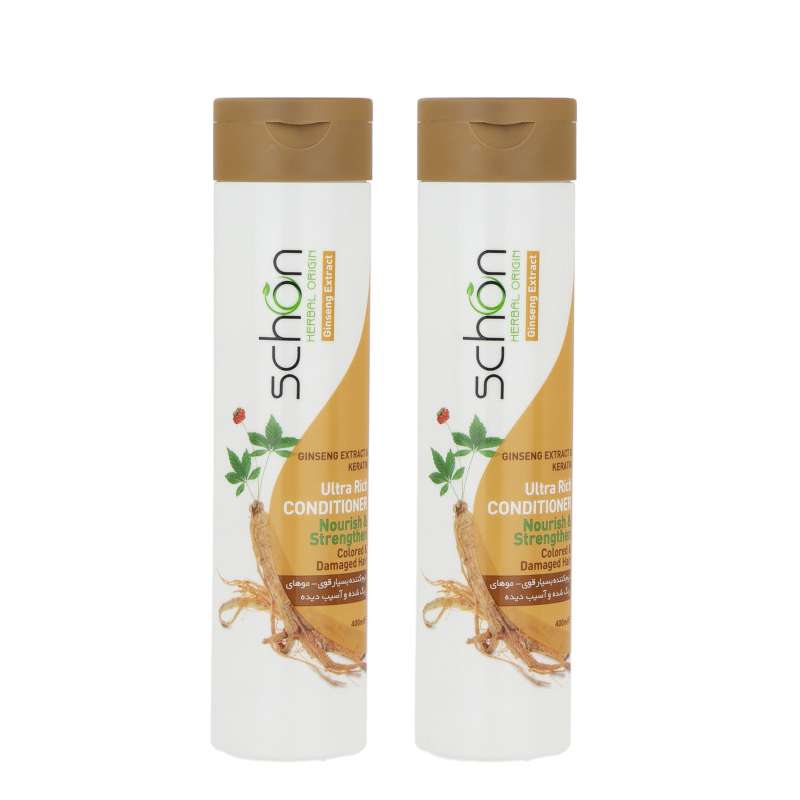 شامپو نرم کننده مو شون مدل keratin And Ginseng Extract حجم 400 میلی لیتر مجموعه 2 عددی