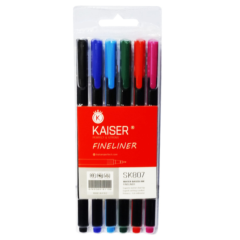 روان نویس کایسر مدل FINELINER کد 807 مجموعه 6 عددی