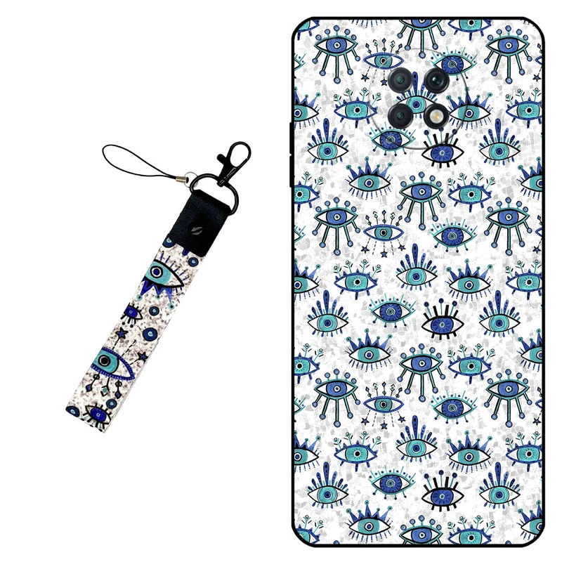 کاور مگافون طرح چشم نظر مدل 6464 مناسب برای گوشی موبایل شیائومی Redmi Note 9T به همراه بند آویز