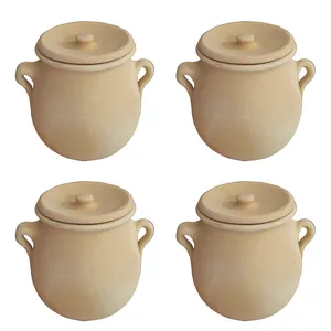 ظرف سفالی مدل مینیاتوری طرح دیزی بسته ۴ عددی