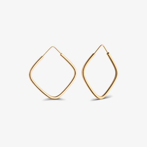 گوشواره حلقه‌ای طلا 18 عیار زنانه گلدم مدل 2E245004