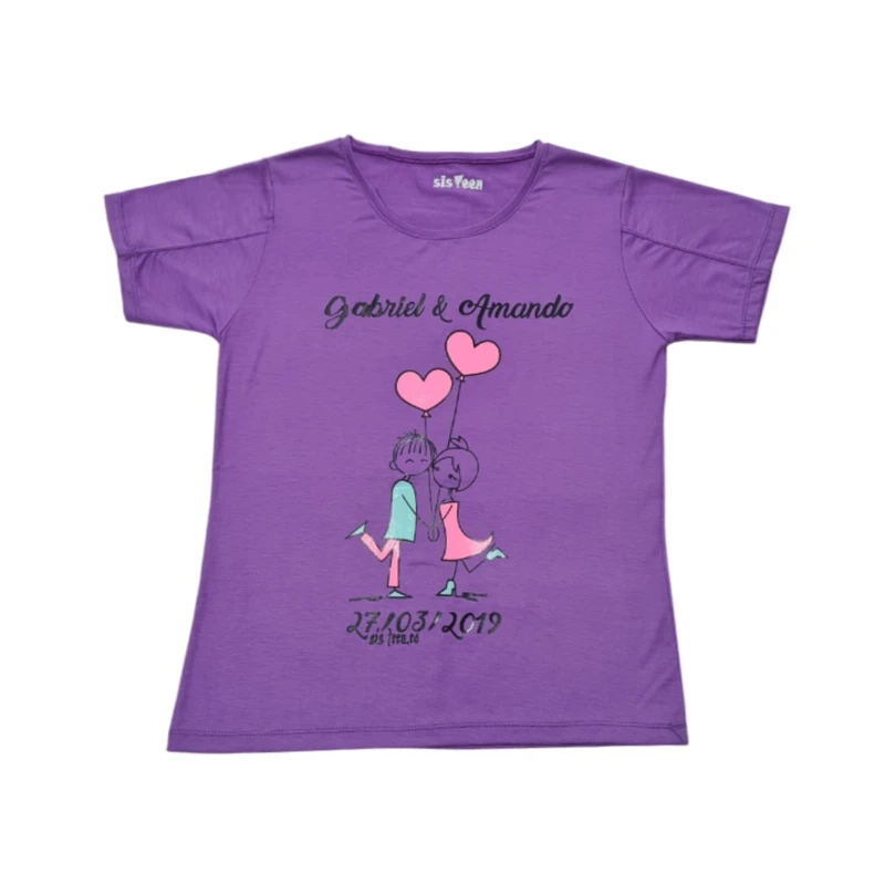 تی‌شرت آستین کوتاه زنانه مدل قلب کد 2